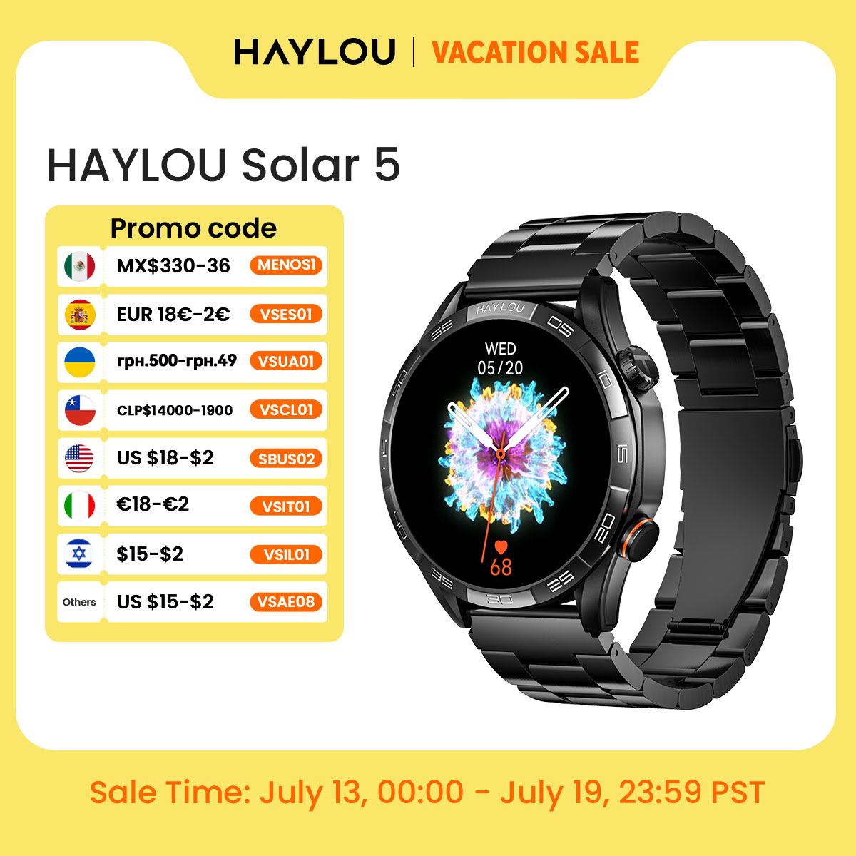 Hybrid Smartwatch - HAYLOU Solar 5 Voice Calling Smartwatch