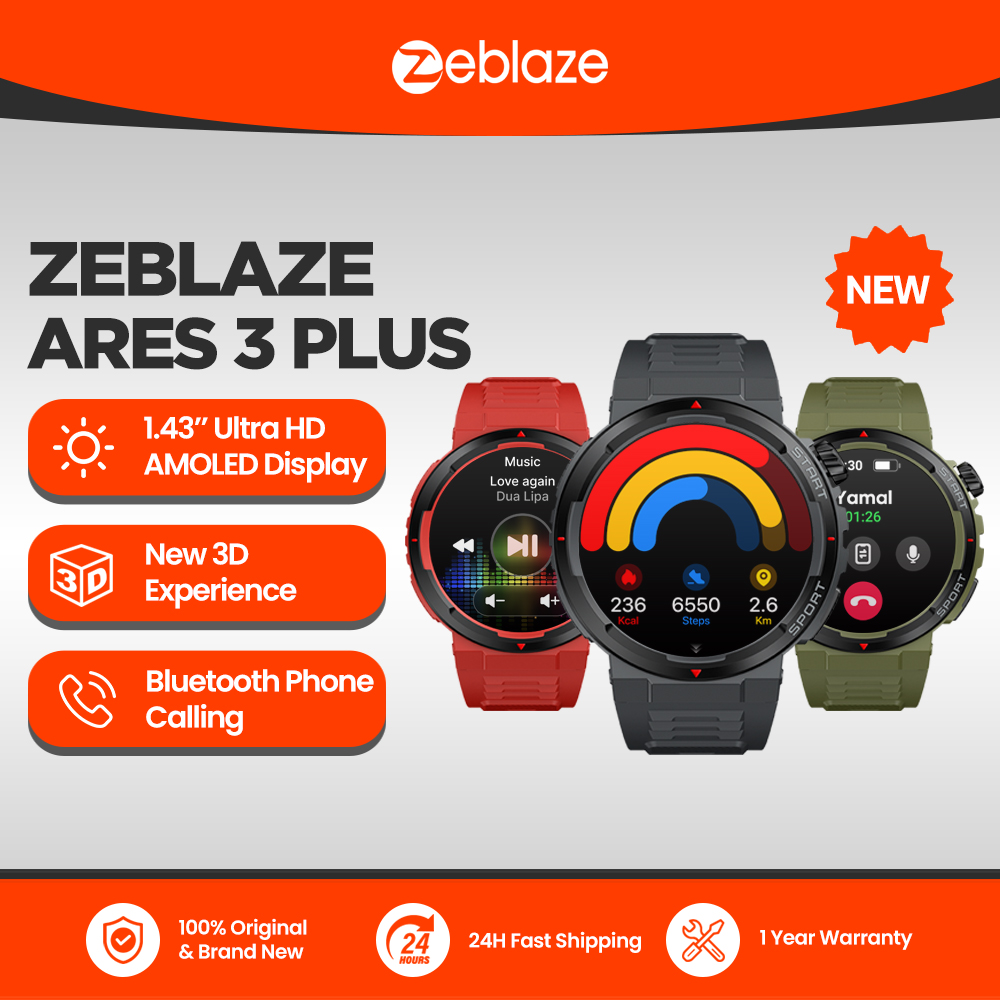 Hybrid Smartwatch - New Zeblaze Ares 3 Plus 1.43''