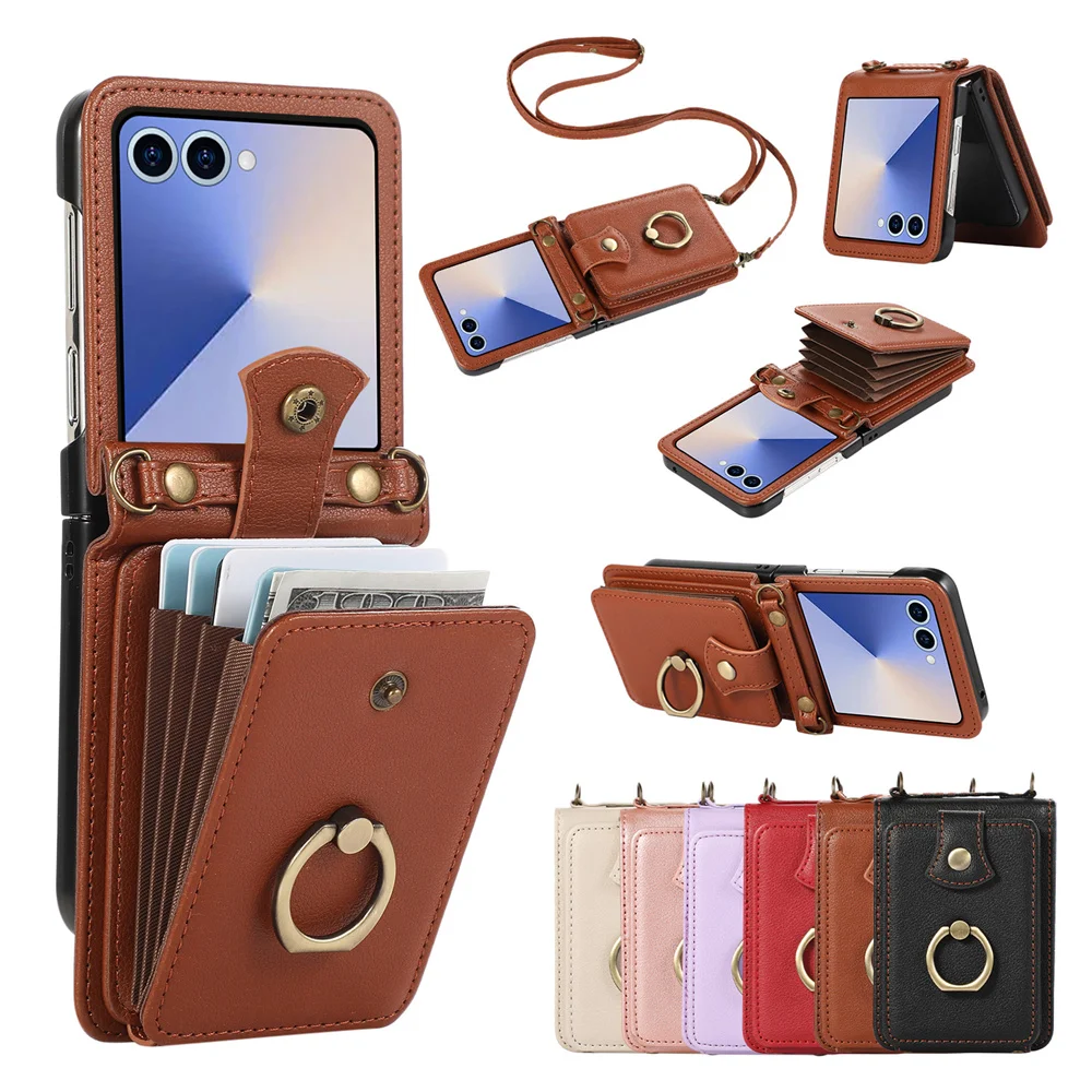 Leather Wallet Phone Case for  - مراجعة Samsung Galaxy Strap وسعره