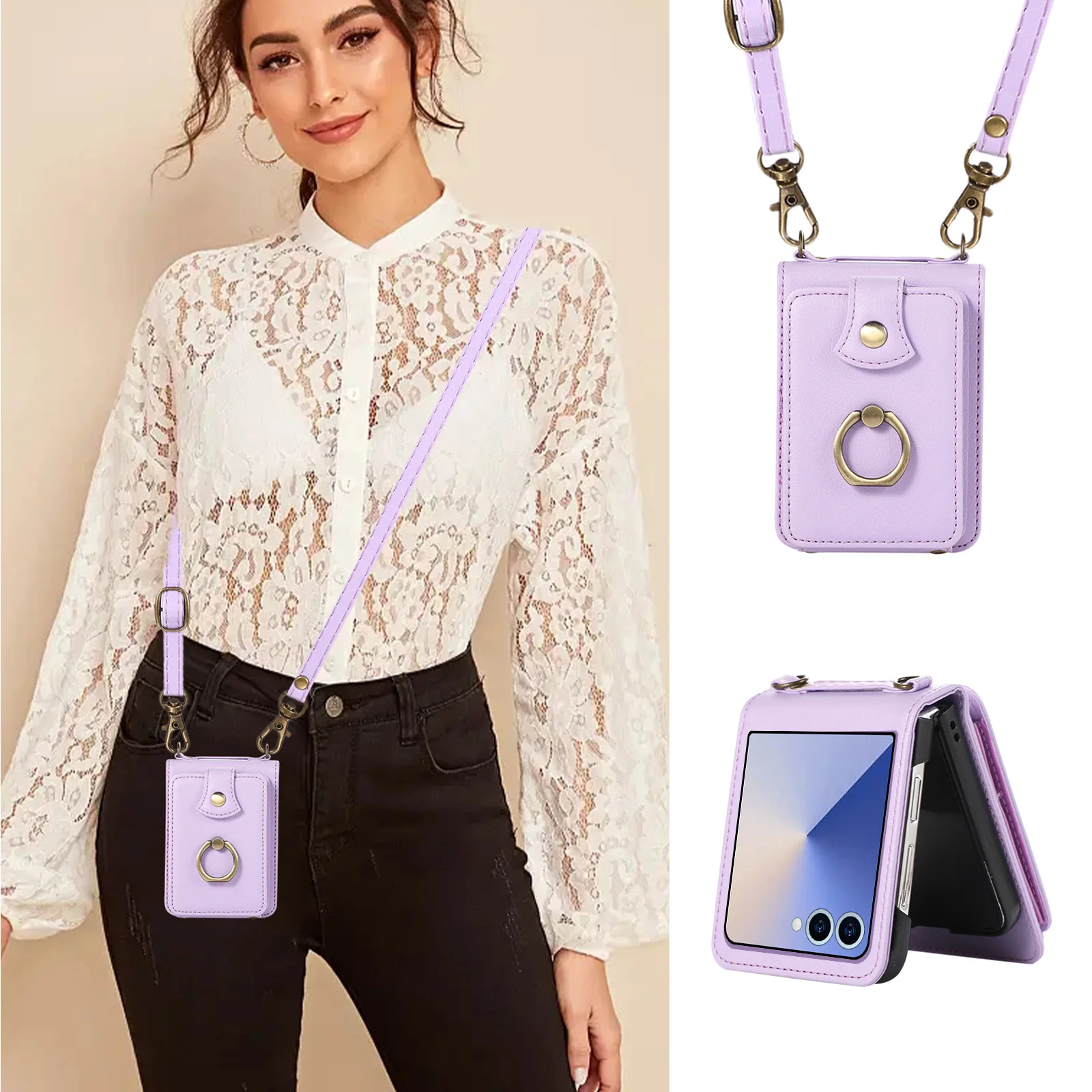 Leather Wallet Phone Case for  - مراجعة Samsung Galaxy Strap وسعره
