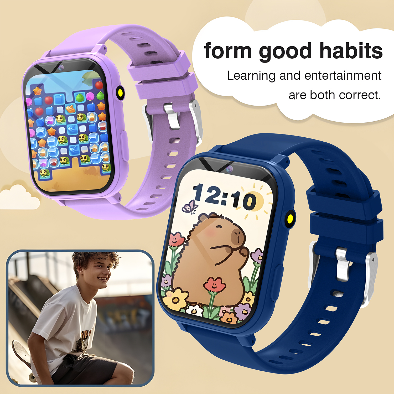 Kids Smart Watch Games Camera  - مراجعة Smartwatch Watches Boys وسعره