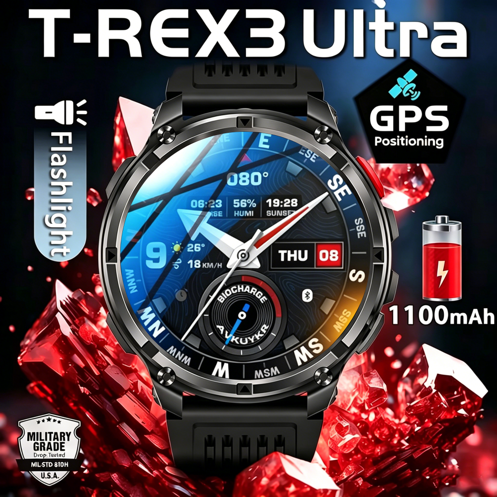 2026 T-Rex3 Ultra 1100mAh Batt - مراجعة Hybrid Smartwatch وسعره