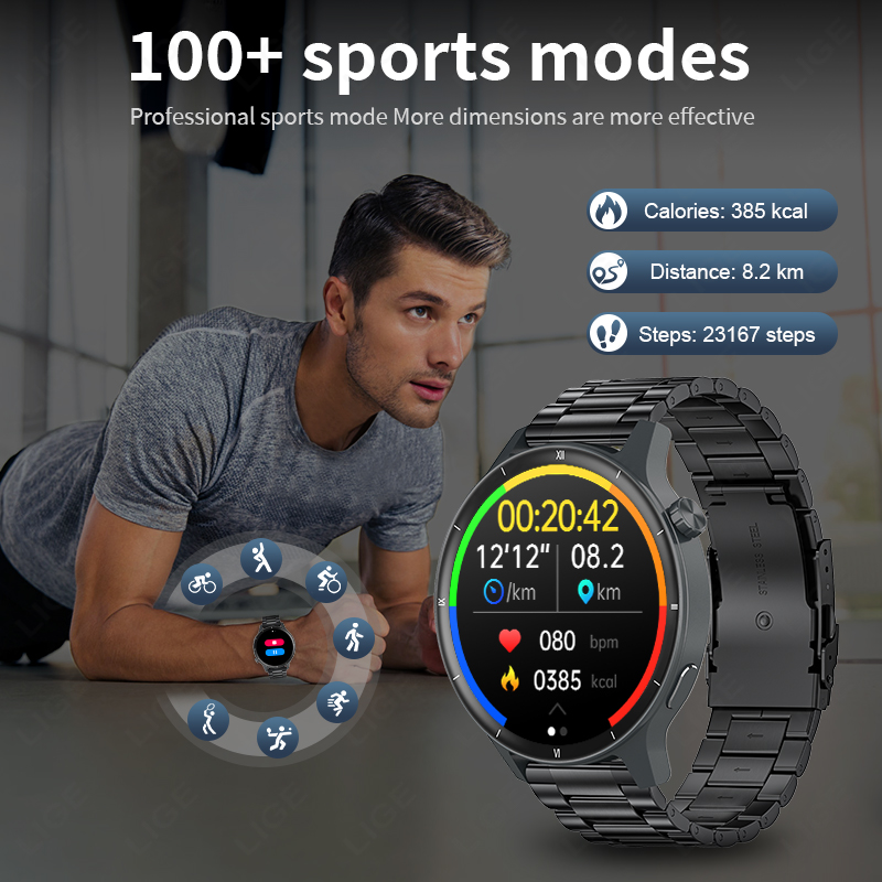 LIGE 3D Dynamic Dial Smart Wat - مراجعة Smartwatch Latest Watches For Men وسعره