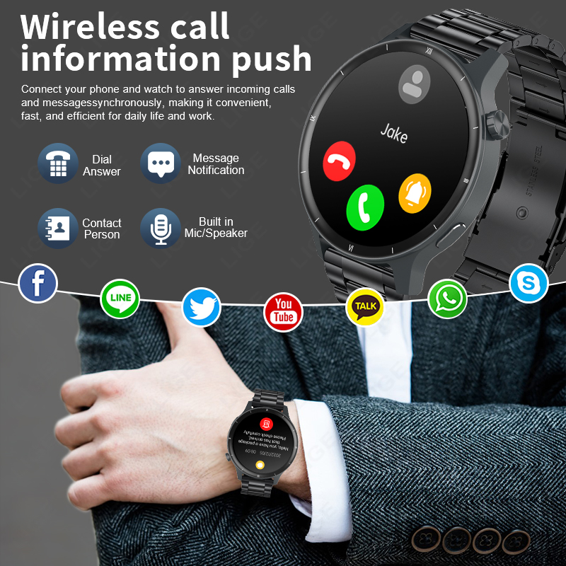 LIGE 3D Dynamic Dial Smart Wat - مراجعة Smartwatch Latest Watches For Men وسعره