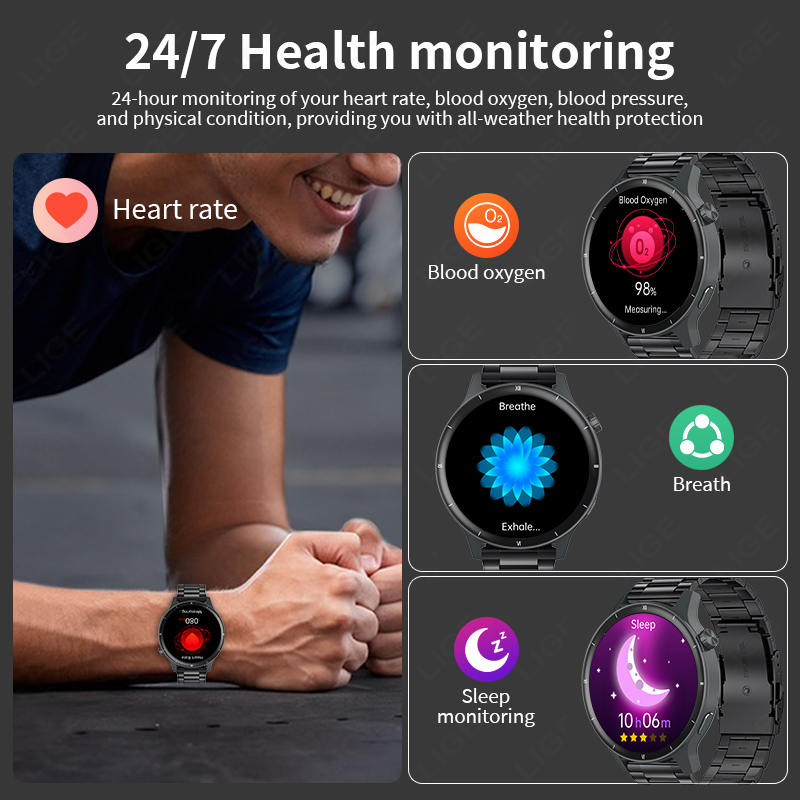 LIGE 3D Dynamic Dial Smart Wat - مراجعة Smartwatch Latest Watches For Men وسعره