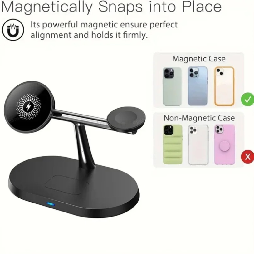 3-IN-1 Magnetic Wireless Charg - مراجعة Smartwatch Phone Watches وسعره