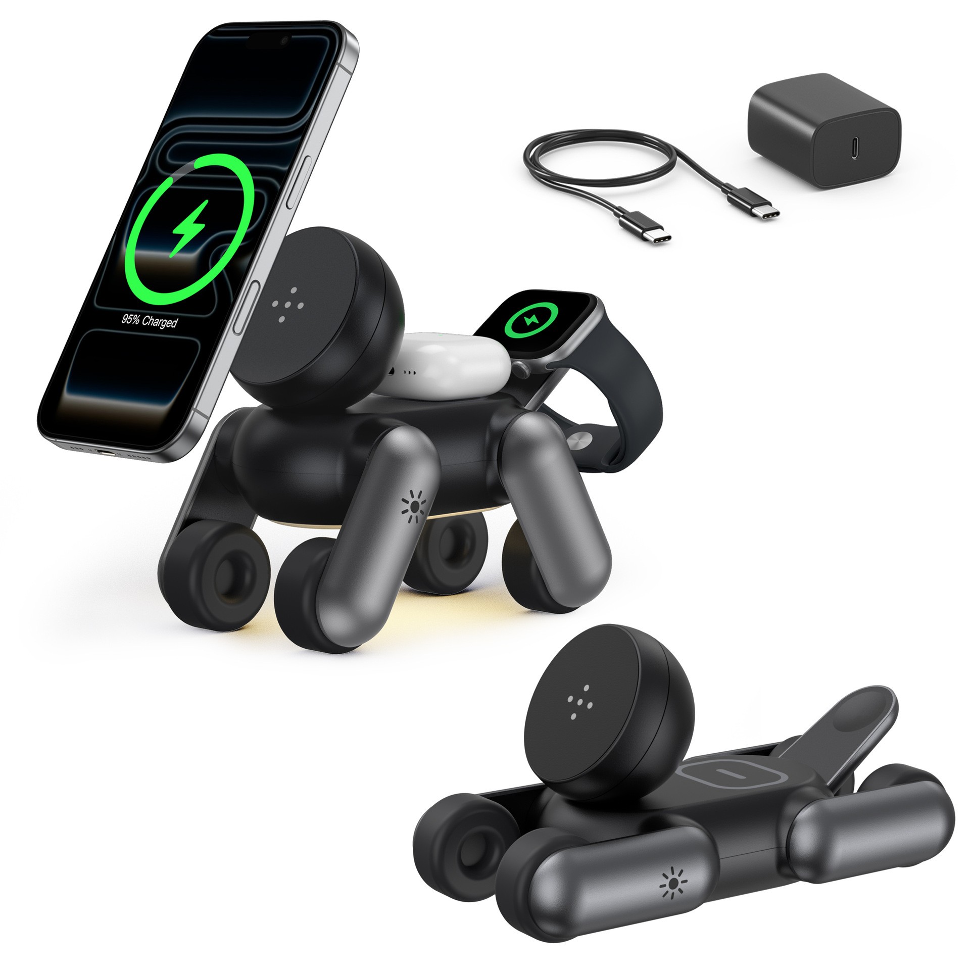 3-in-1 Magnetic Wireless Charg - مراجعة Smartwatch Phone Watches وسعره