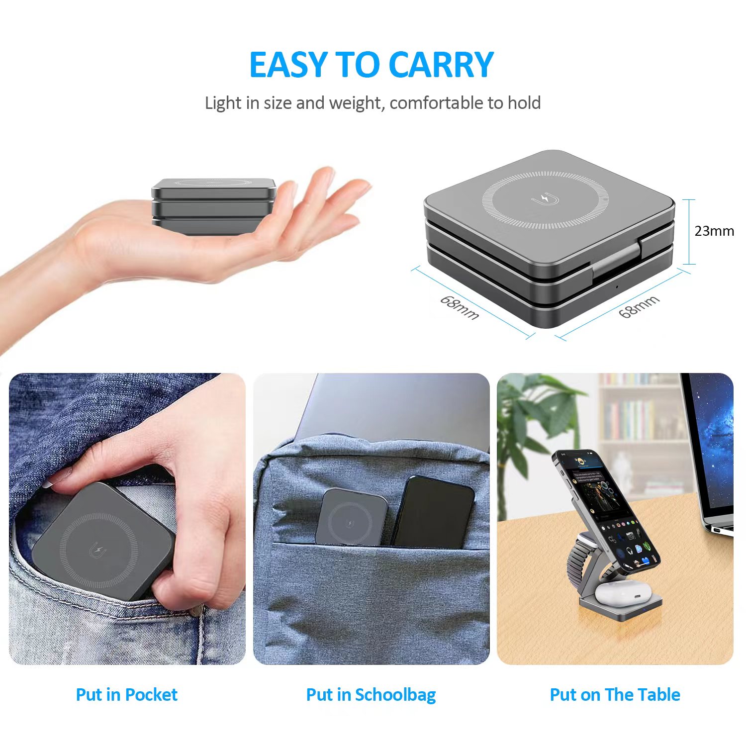 15W 3 in 1 Magnetic Wireless C - مراجعة Smartwatch Phone Watches وسعره