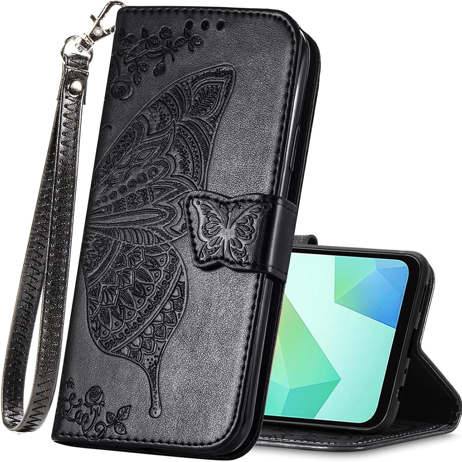 Butterfly Texture Flip Wallet  - مراجعة Samsung Galaxy Strap وسعره