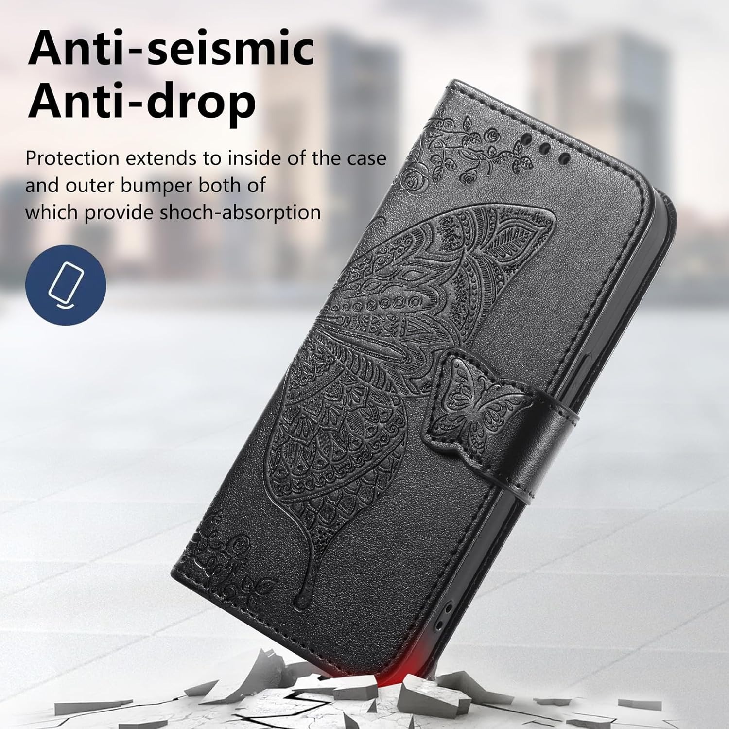Butterfly Texture Flip Wallet  - مراجعة Samsung Galaxy Strap وسعره