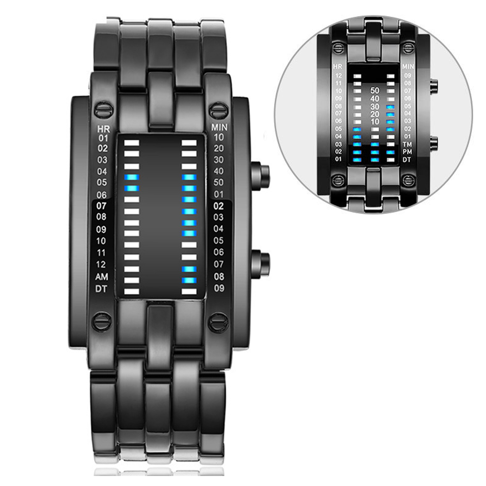 Premium Binary Matrix Blue LED - مراجعة Smartwatch Premium Watches For Women وسعره