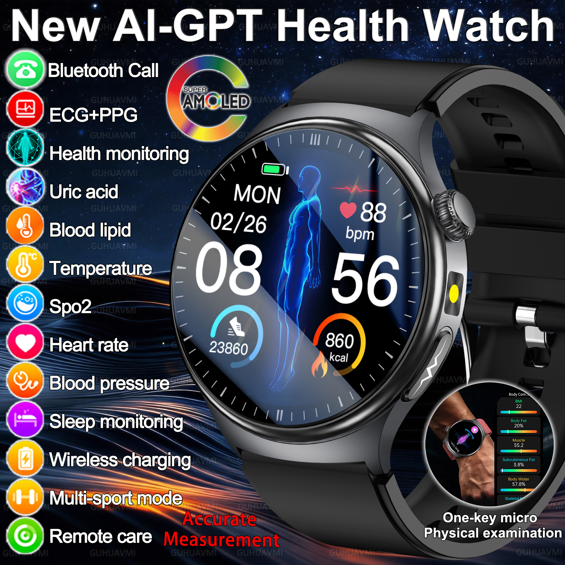 2026 New Accurate Diagnosis Sm - مراجعة Hybrid Smartwatch وسعره