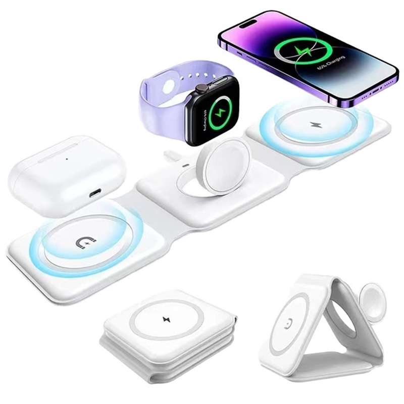 3-in-1 Magnetic Folding Wirele - مراجعة Smartwatch Phone Watches وسعره