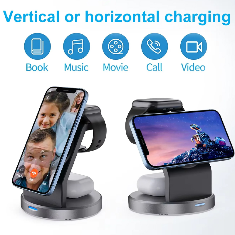 3 In 1 Wireless Charger Stand  - مراجعة Smartwatch Phone Watches وسعره
