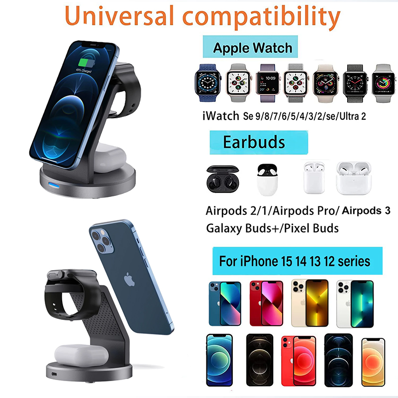 3 In 1 Wireless Charger Stand  - مراجعة Smartwatch Phone Watches وسعره