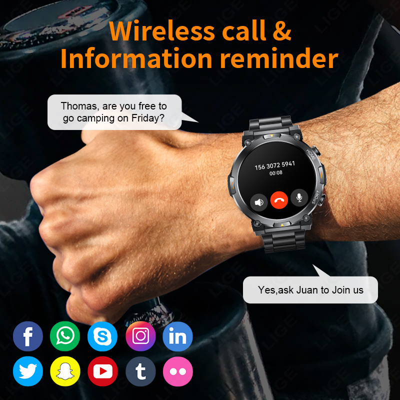 LIGE Outdoor Sports Smart Watc - مراجعة Smartwatch Latest Watches For Men وسعره