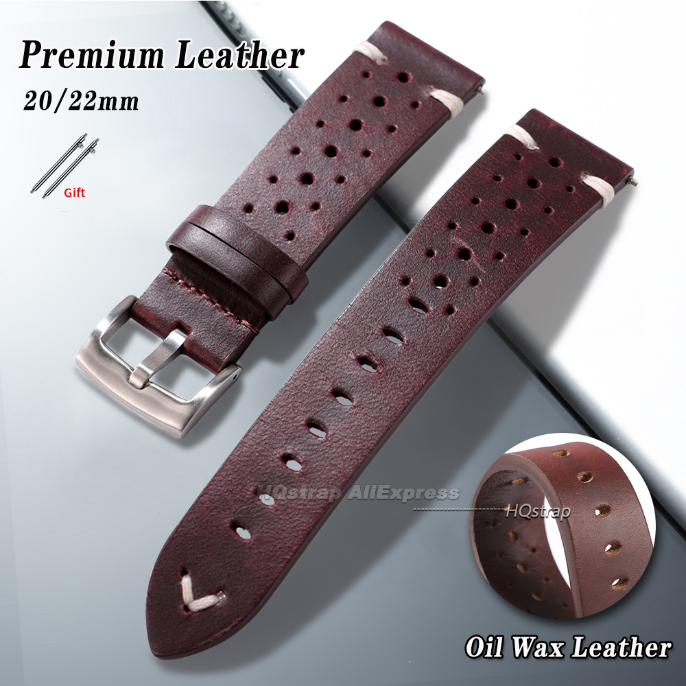 Oil Wax Cowhide Watch Strap 20 - مراجعة Smartwatch Premium Watches For Women وسعره