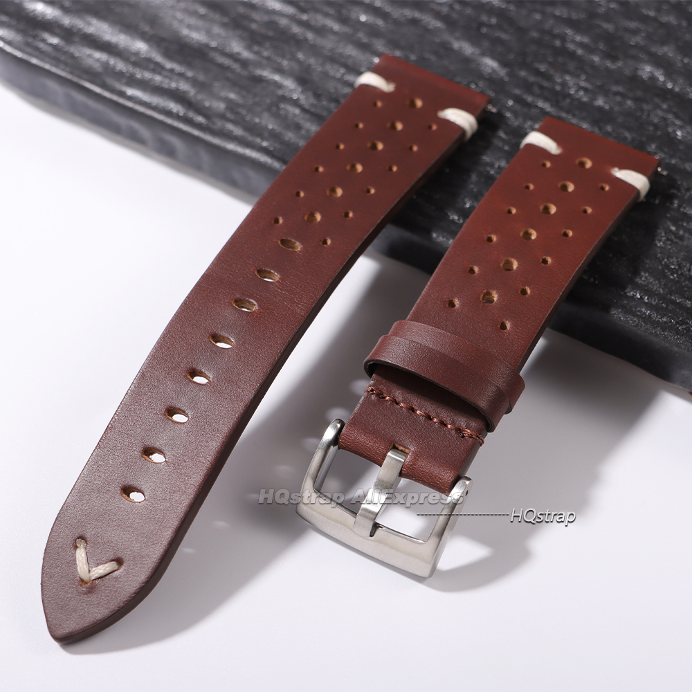 Oil Wax Cowhide Watch Strap 20 - مراجعة Smartwatch Premium Watches For Women وسعره