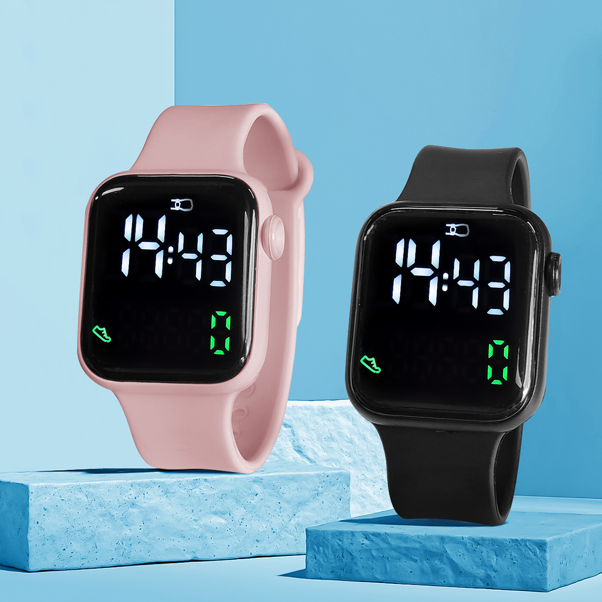 New 2PCS Student Minimalist Sm - مراجعة Smartwatch Watches Boys وسعره