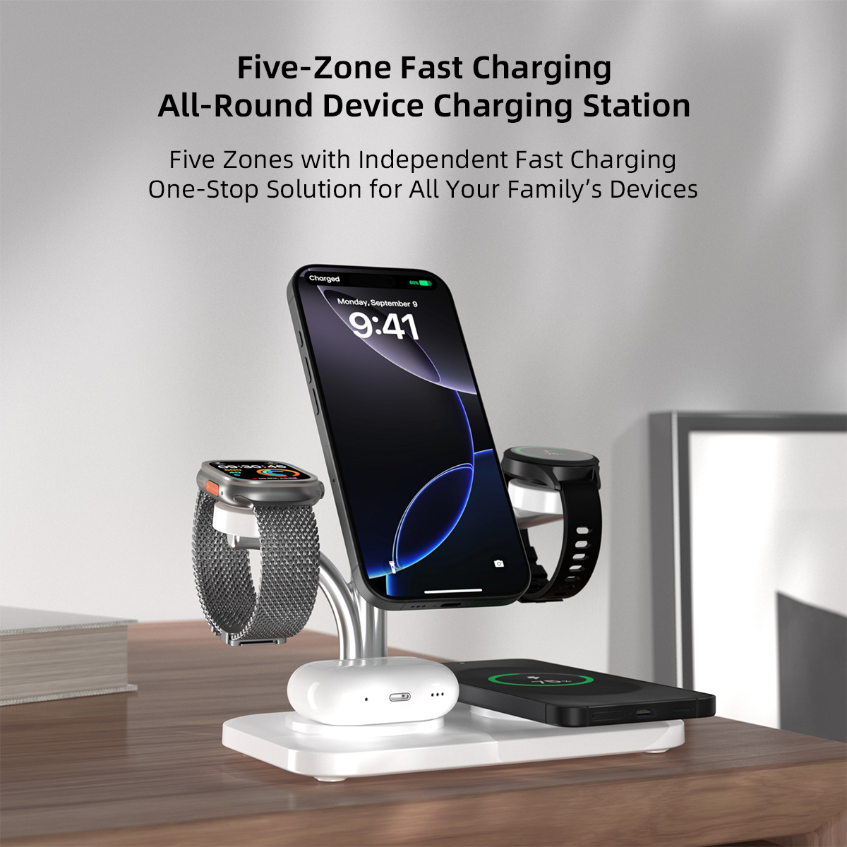 5 IN 1 Magnetic Wireless Charg - مراجعة Smartwatch Phone Watches وسعره
