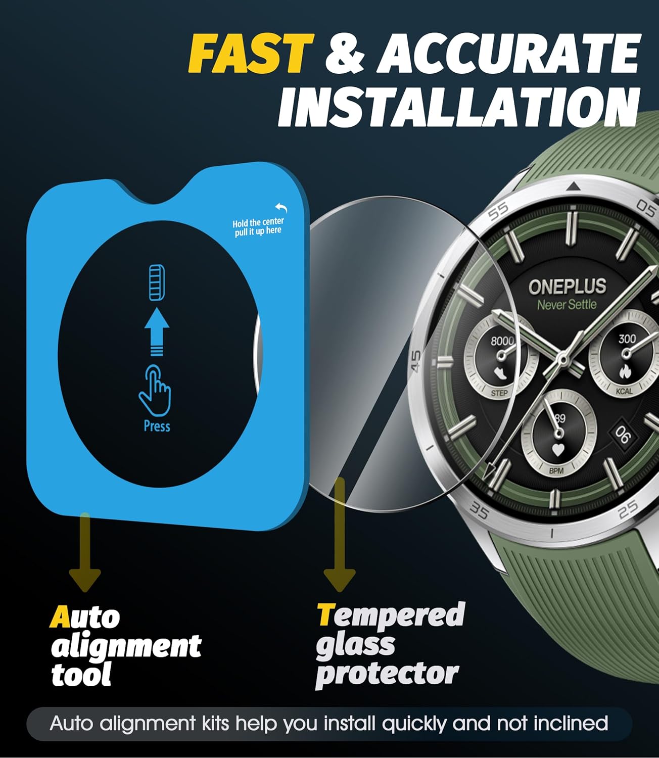 9H Easy Installation Tempered  - مراجعة Smartwatch Oneplus Watches وسعره