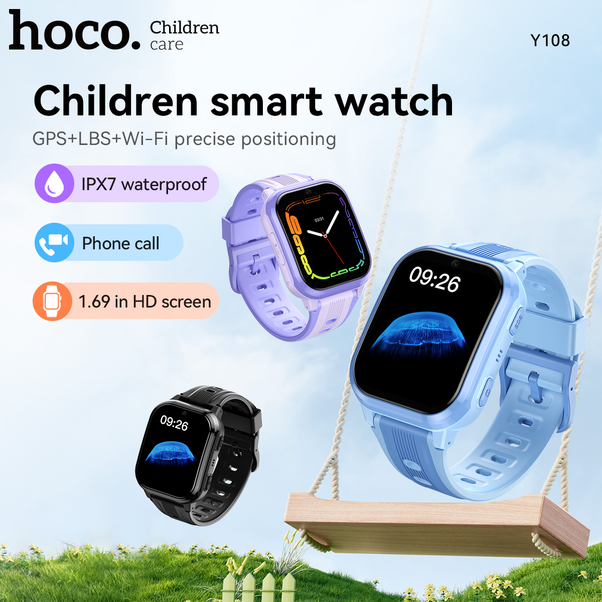 HOCO Y108 1.69inch HD LCD Curv - مراجعة Smartwatch Watches Boys وسعره