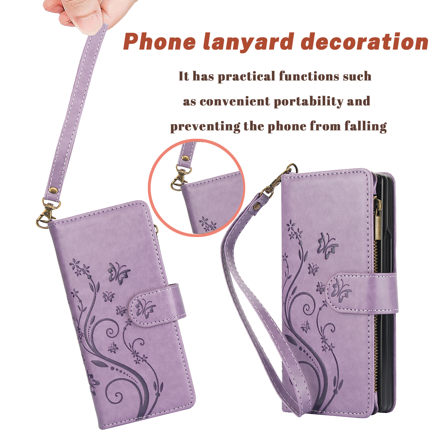 Wrist Strap Leather Zipper Wal - مراجعة Samsung Galaxy Strap وسعره